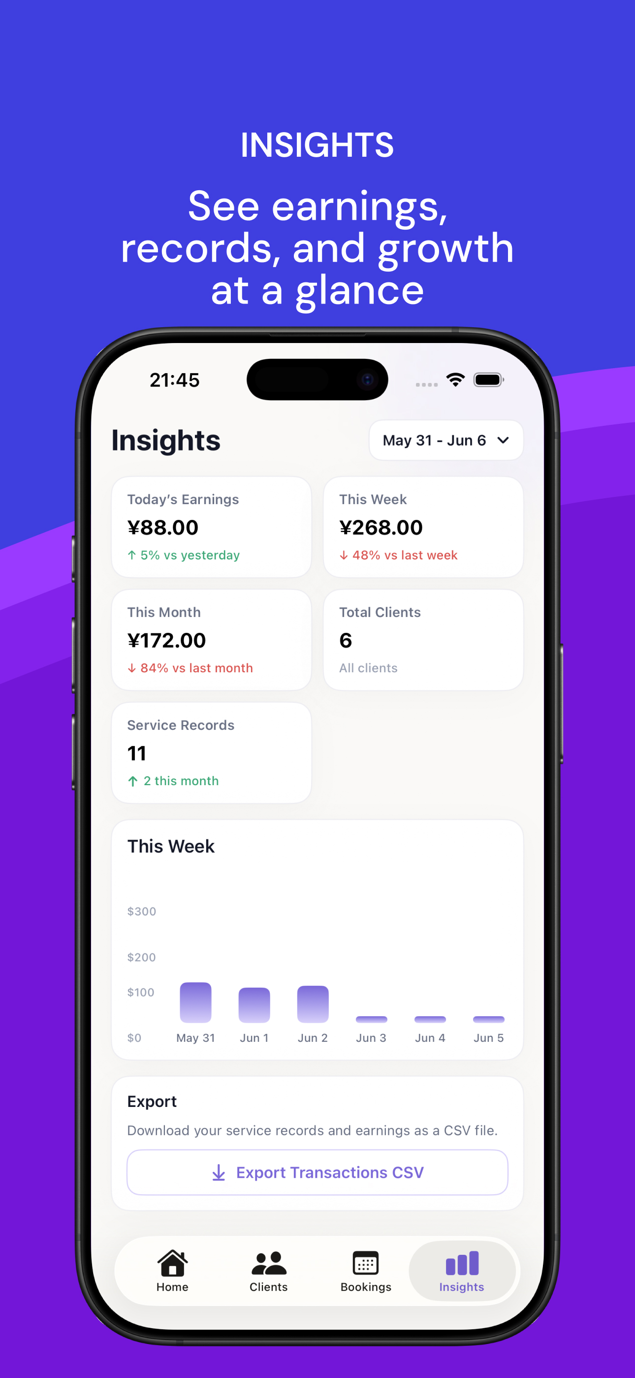 Insights screen